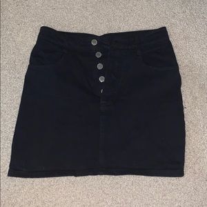 john galt black button skirt